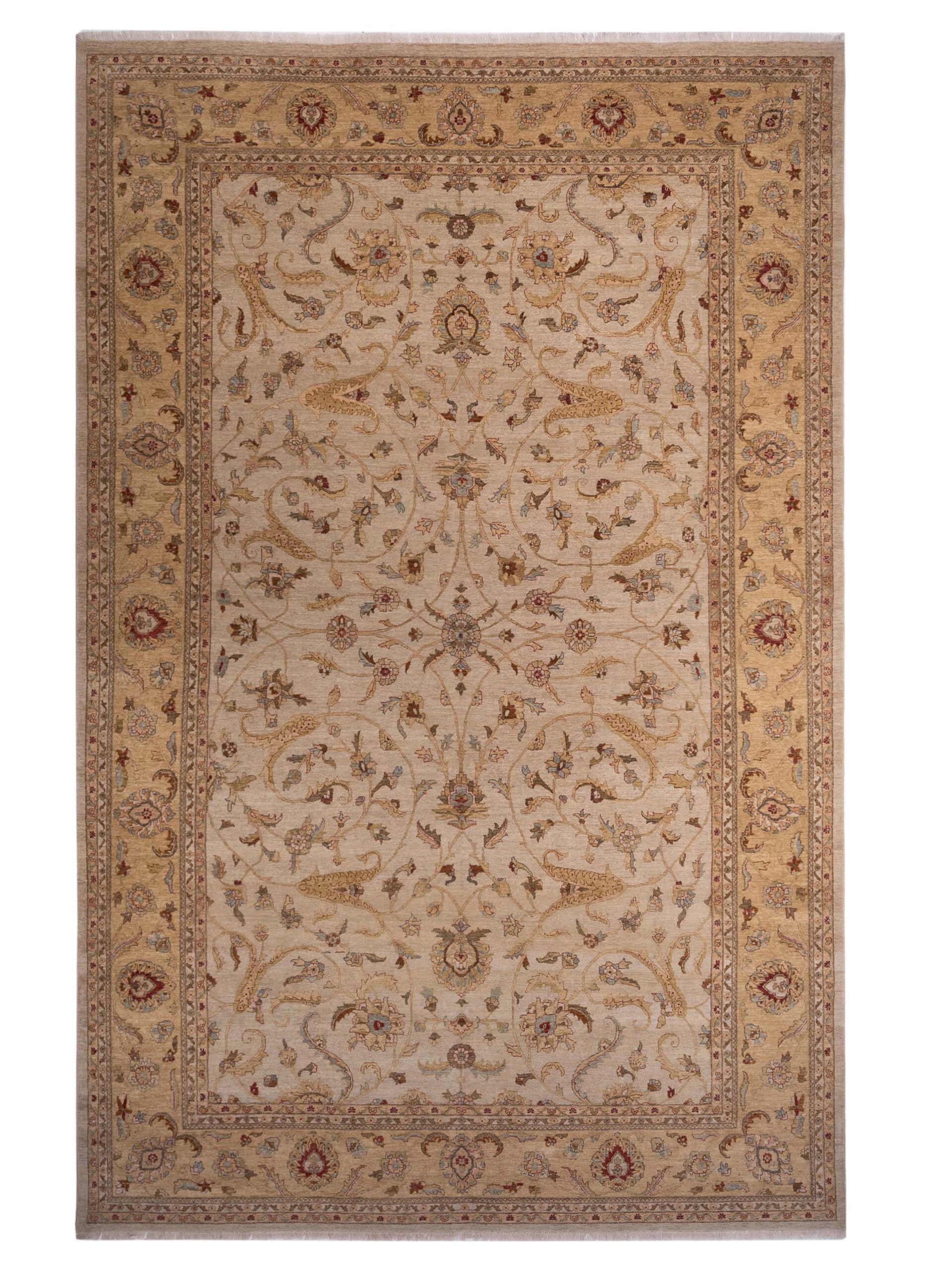 Ghazani Ivory Gold 11.9x18.3 Hand Knotted Rug